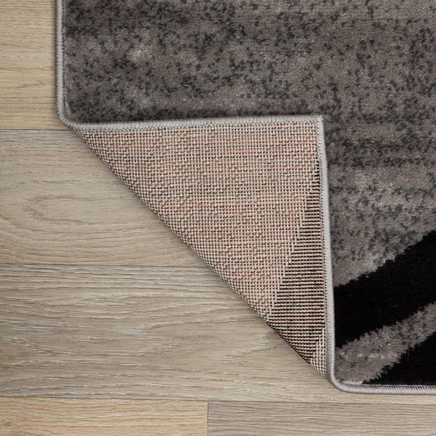 Rugshop Wavy Circles Design Area Rug, Fade-Resistant Carpet for Living Room, Dining Room, or Bedroom, Gray, 5'3" x 7'3"