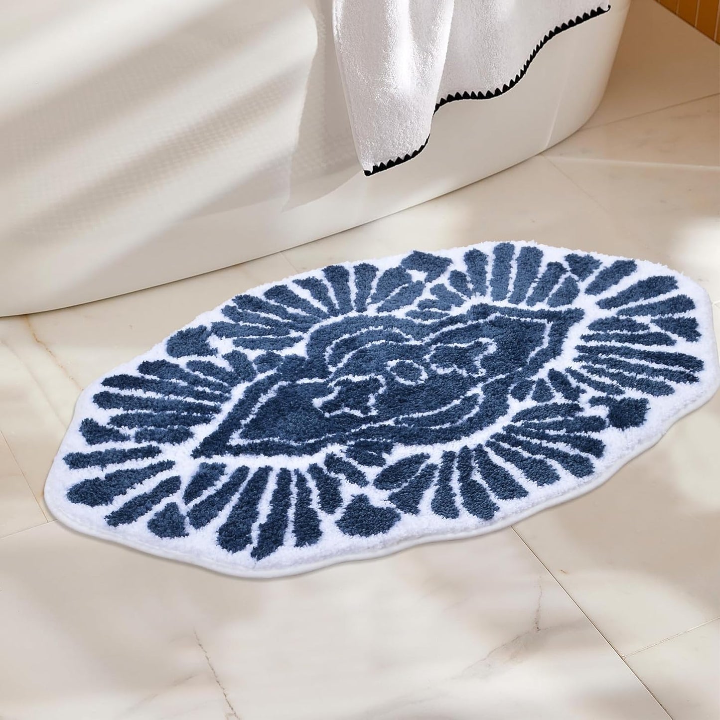 Bathroom Runner Rug 18x47 Non Slip Absorbent Bath Mats Long Bathroom Rugs Machine Washable Carpet Runner Rug Beige