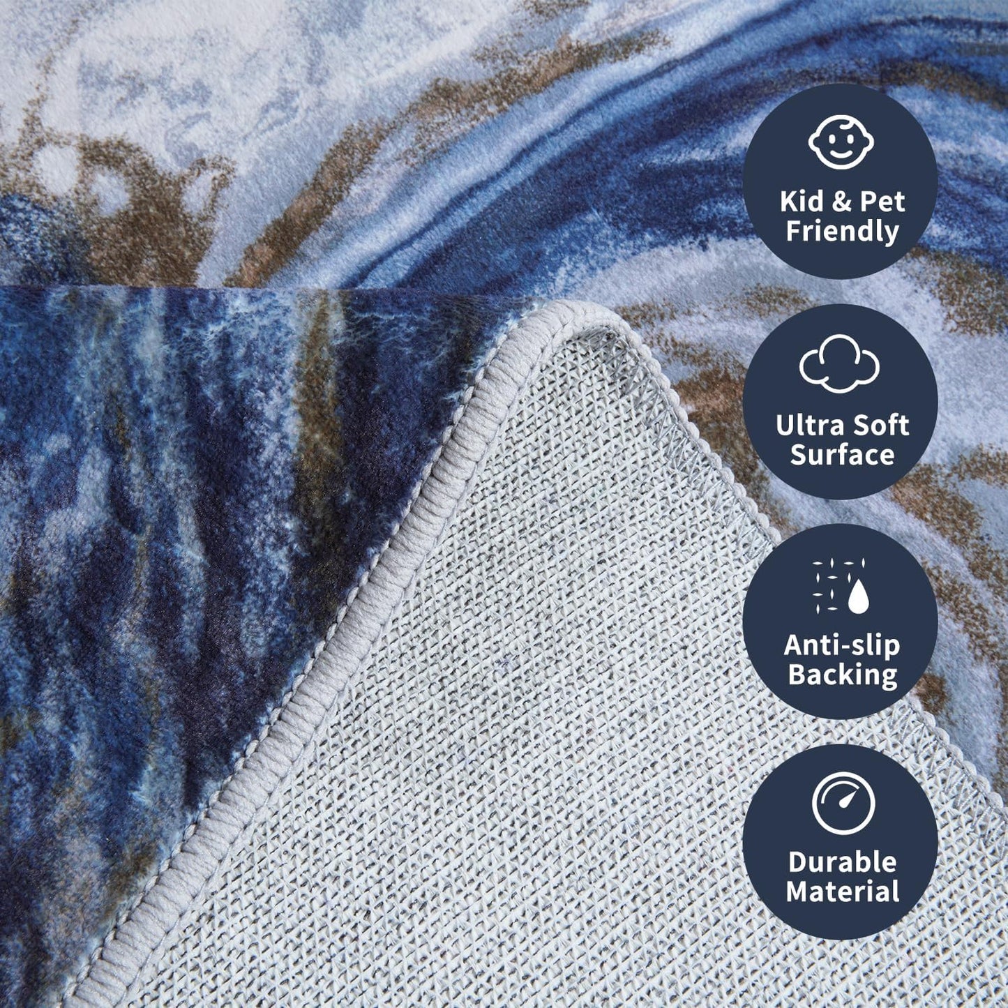 5x7 Area Rugs for Living Room, Modern Abstract Rug for Bedroom, Contemporary Machine Washable Rug, Large Stain Resistant Carpet for Dining Room Playroom Home Office, Pet & Kids Friendly