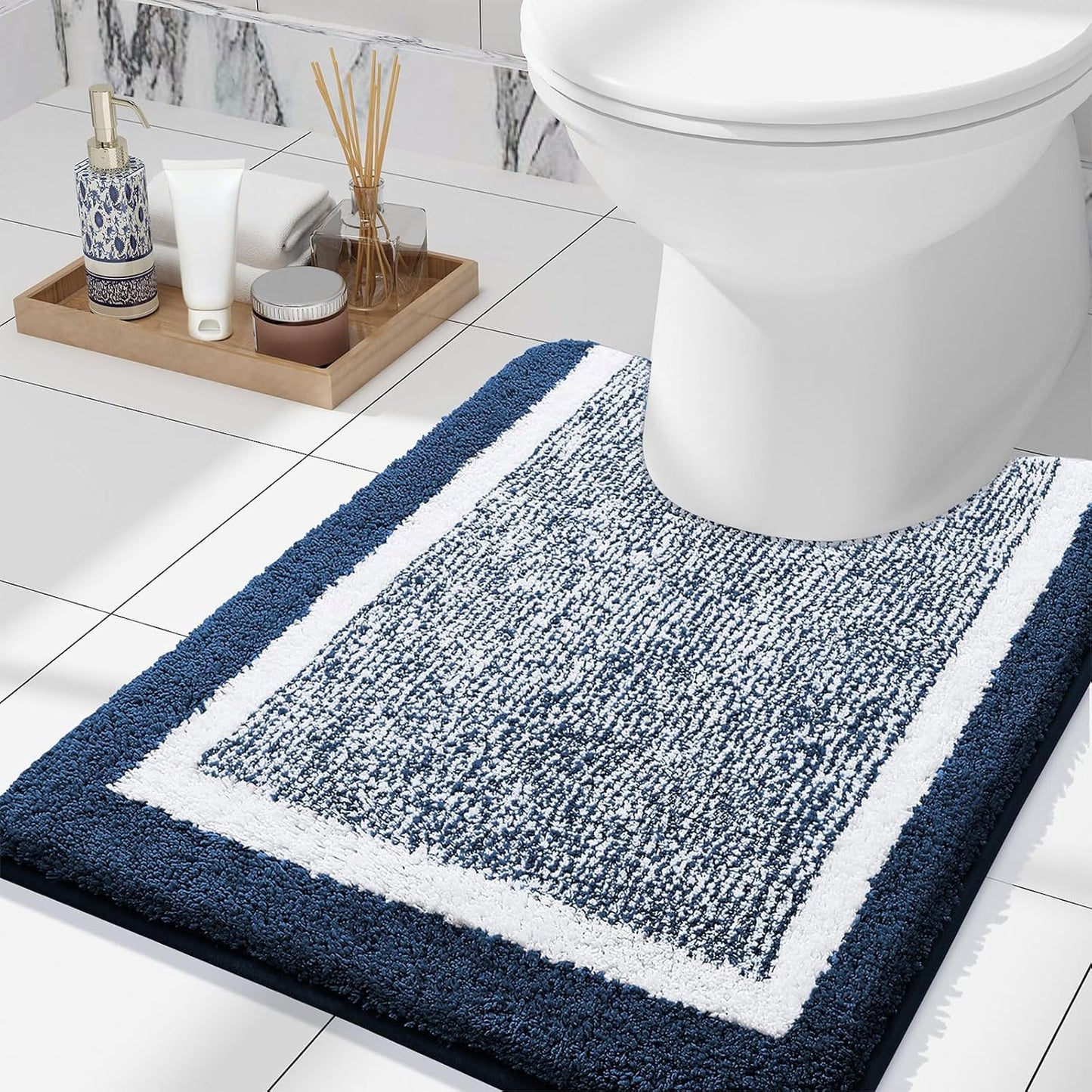 OLANLY Bathroom Rugs 24x16, Extra Soft and Absorbent Microfiber Bath Mat, Non-Slip, Machine Washable, Quick Dry Shaggy Bath Carpet, Suitable for Bathroom Floor, Tub, Shower (Small, Dark Grey)