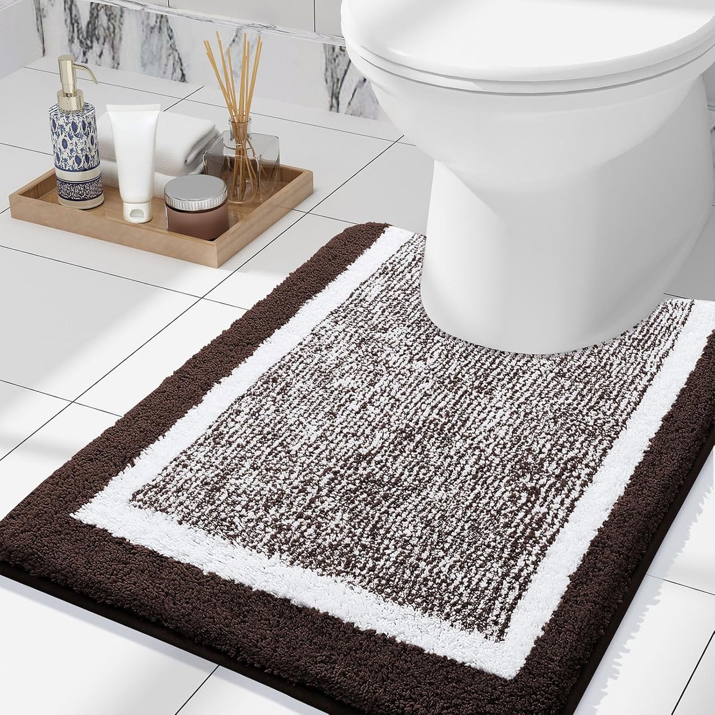 OLANLY Bathroom Rugs 24x16, Extra Soft and Absorbent Microfiber Bath Mat, Non-Slip, Machine Washable, Quick Dry Shaggy Bath Carpet, Suitable for Bathroom Floor, Tub, Shower (Small, Dark Grey)