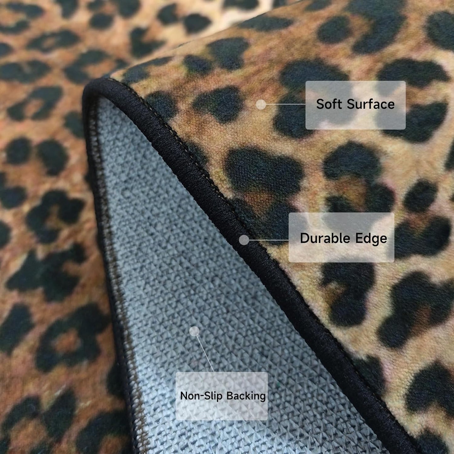 Leopard Rug 8x10 Large Living Room Area Rug Washable Non-Slip Leopard Print Bedroom Rug Modern Themed Indoor Carpet for Dining Room Foyer Apartment Den（8x10ft,Brown）