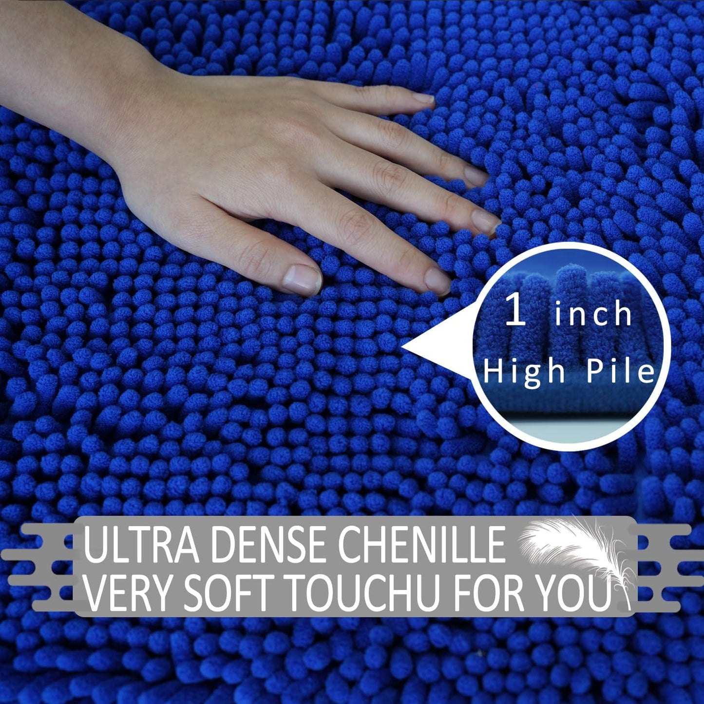 Bathroom Rugs Sets 3 Piece Non Slip,Bath Rugs with PVC Backing Bath Carpet,Bathroom Rug Washable,Absorbent,Plush Carpet Mats,Bath Mats for Bedroom, Kitchen,Tub,Home Decor (Royal)