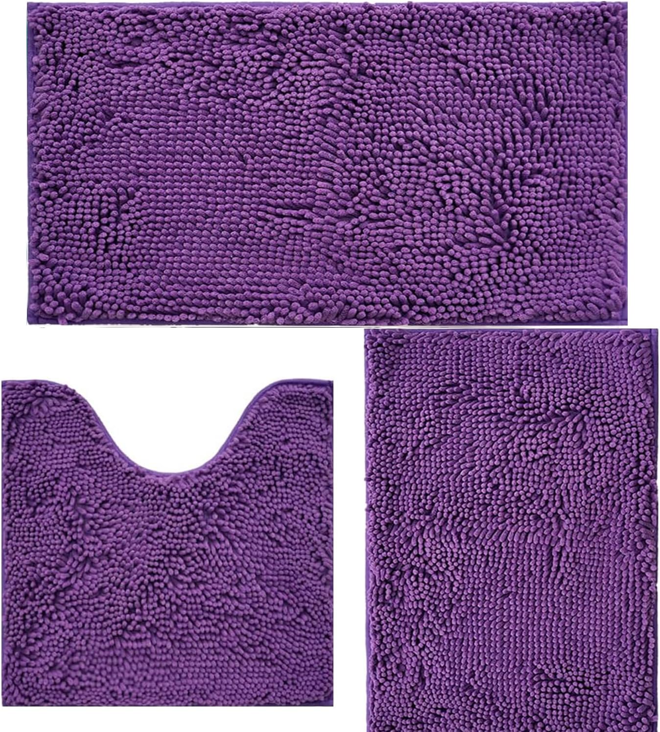 Bathroom Rugs Sets 3 Piece Non Slip,Bath Rugs with PVC Backing Bath Carpet,Bathroom Rug Washable,Absorbent,Plush Carpet Mats,Bath Mats for Bedroom, Kitchen,Tub,Home Decor (Royal)