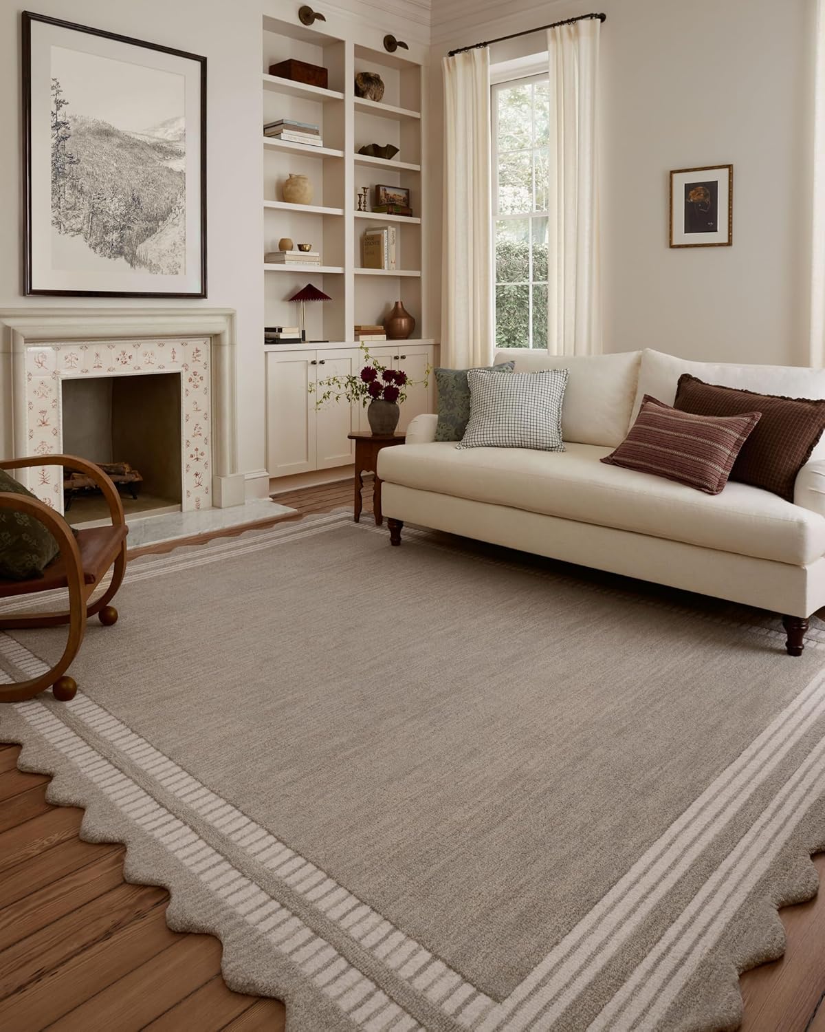Loloi Chris Loves Julia Scottie Collection SCO-01 Ivory/Rust 5'-0" x 7'-6", .87" Pile Height, Area Rug