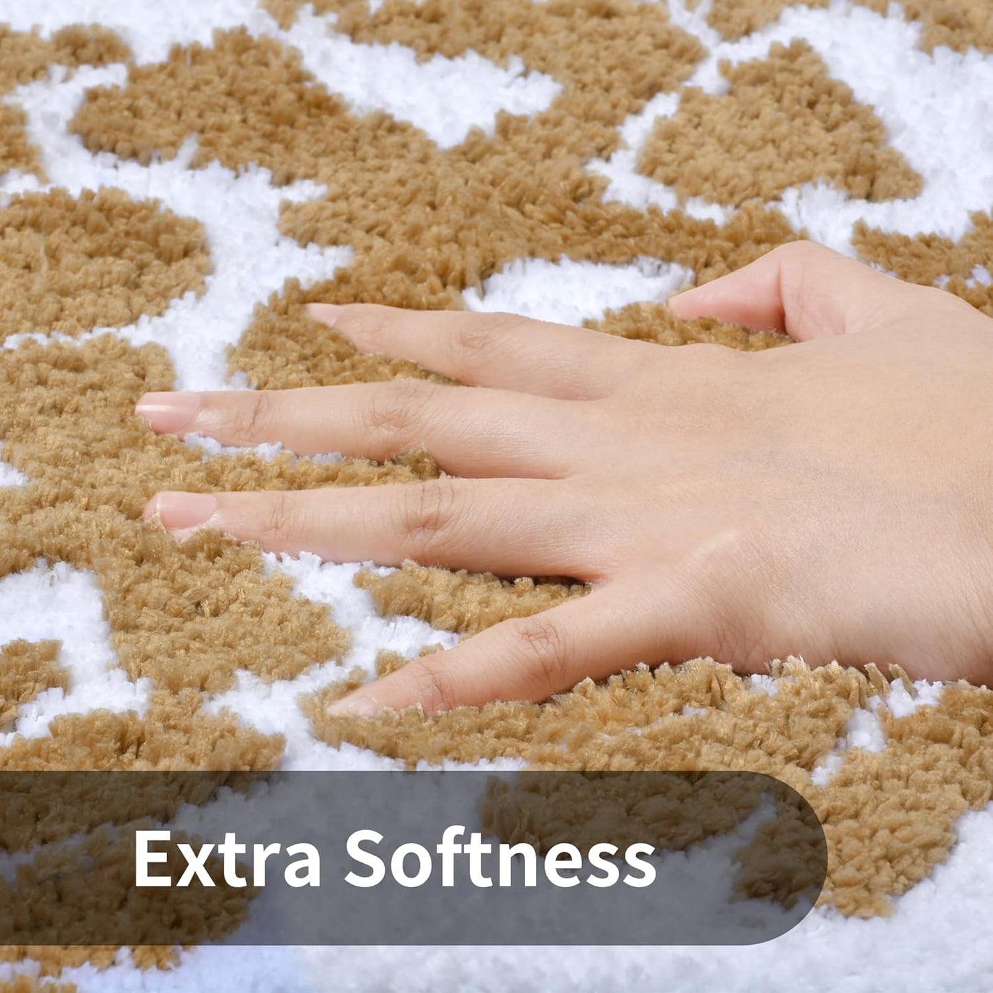 Bathroom Runner Rug 18x47 Non Slip Absorbent Bath Mats Long Bathroom Rugs Machine Washable Carpet Runner Rug Beige