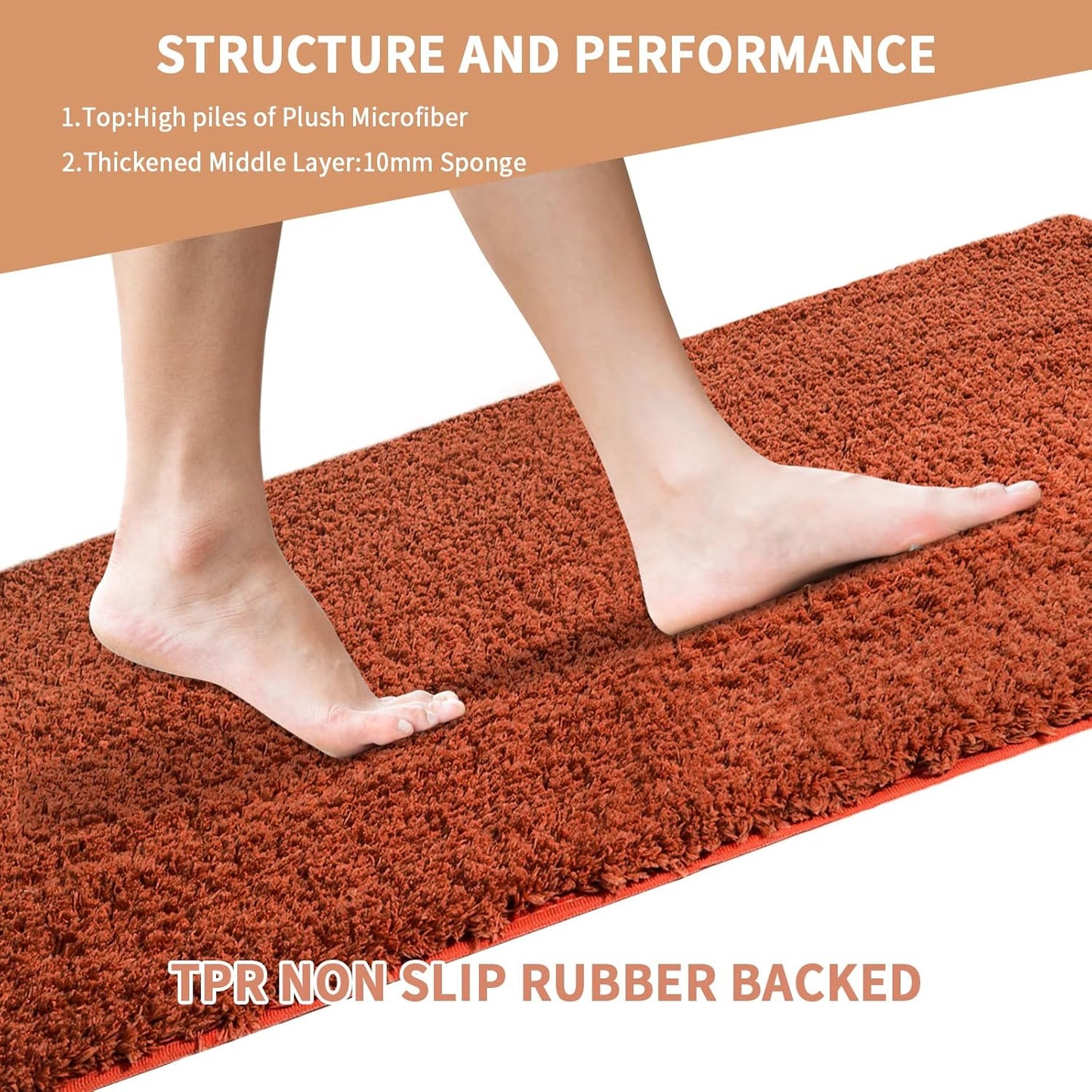 Bathroom Rugs Sets 3 Piece with Adjustable Toilet Seat Cover 17.5"x 15" Machine Washable Bath Rug Set with TPR Non Slip Rubber Backing Solid Bath Mat Set for Luxury Bathroom Decoration