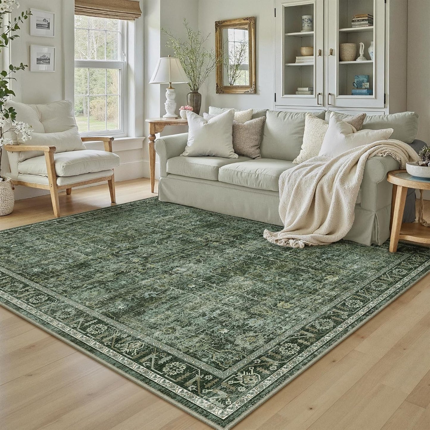 5x7 Washable Area Rug Grey Abstract Modern Living Room Bedroom Throw Rug Non Slip Soft Thin Simple Indoor Floor Carpet for Office Entryway Kitchen Nursery Home Decor