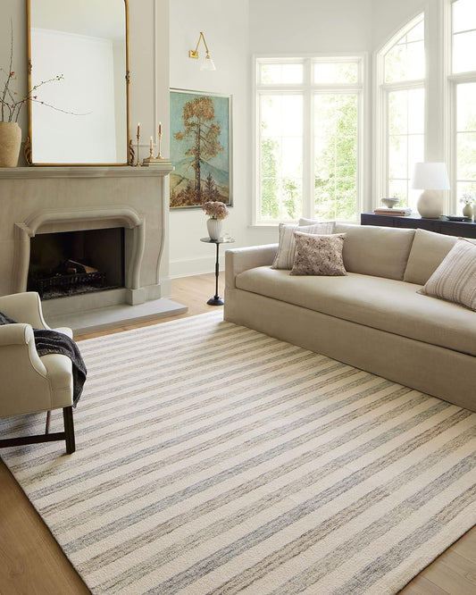 Loloi Chris Loves Julia Chris Collection CHR-05 Ivory/Slate 3'-6'' x 5'-6'', .50" Pile Height, Accent Rug