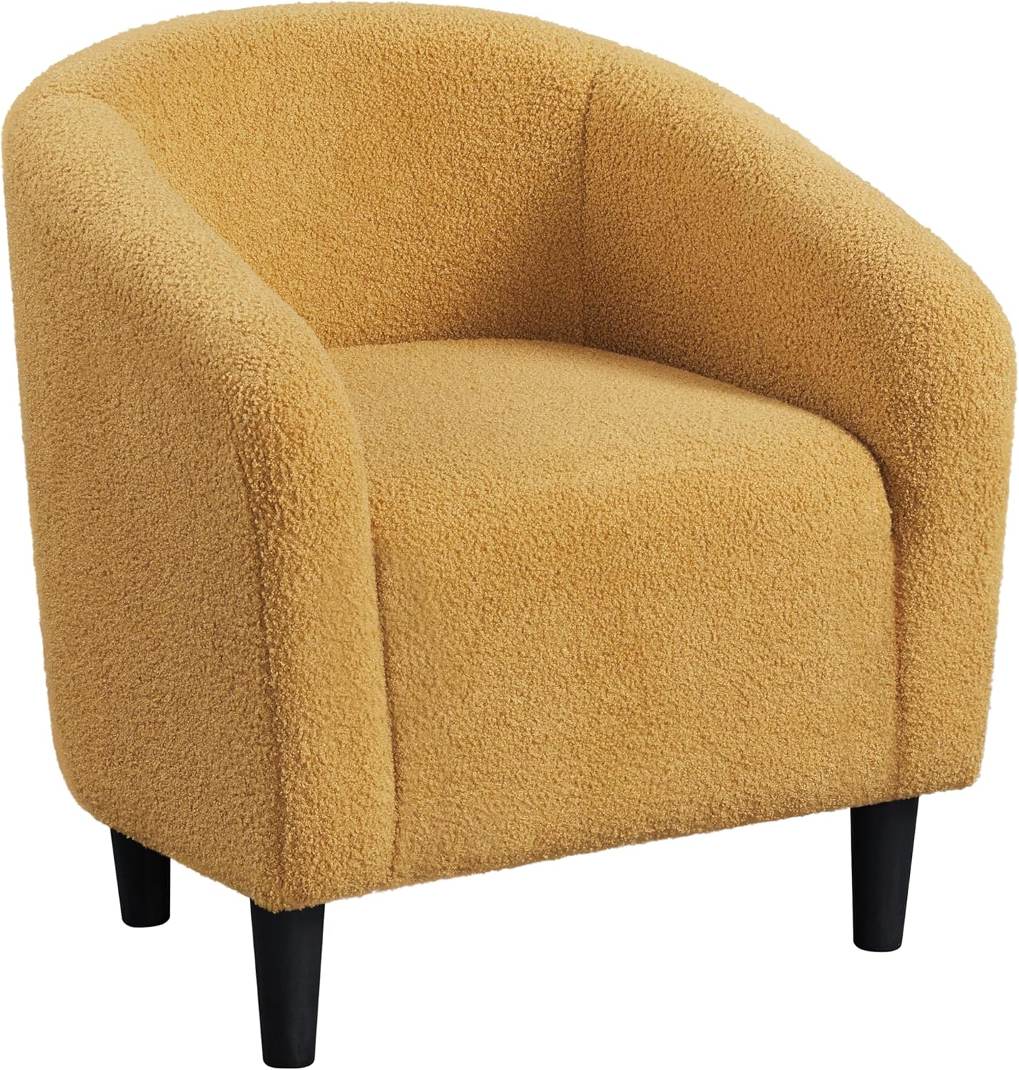 Yaheetech Accent Barrel Chair, Boucle Fabric Club Chair, Furry Sherpa Elegant Armchair with Cozy Soft Padded, Suitable for Living Room Bedroom Reception Room Office, Blue