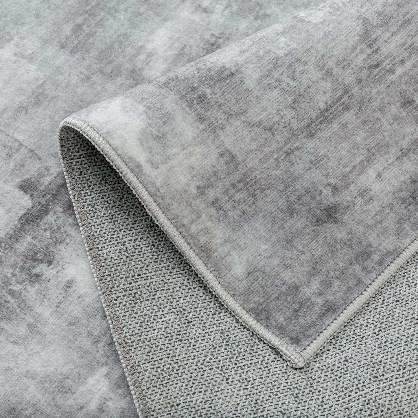 5x7 Washable Area Rug Grey Abstract Modern Living Room Bedroom Throw Rug Non Slip Soft Thin Simple Indoor Floor Carpet for Office Entryway Kitchen Nursery Home Decor