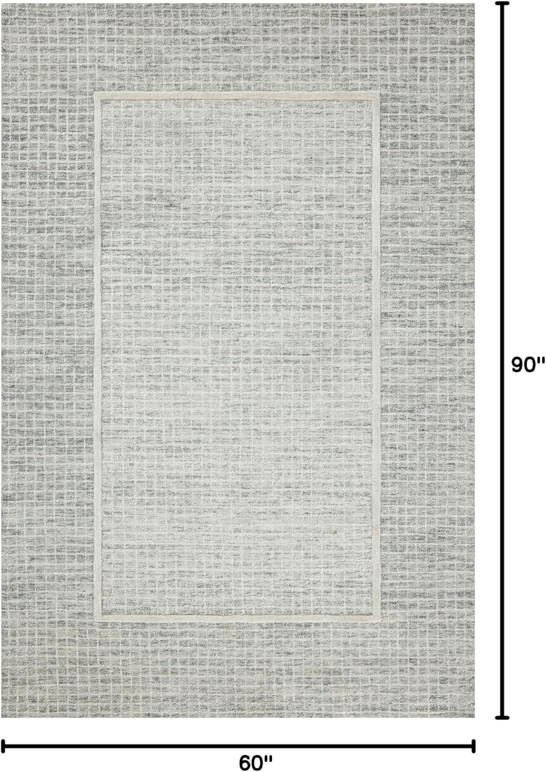 Loloi Chris Loves Julia Briggs Collection, Mist & Ivory, 5'-0" x 7'-6" Area Rug – Minimal Gritted Design Area Rugs for Living Room Bedroom Entryway & Hallway No Shed High Traffic Home Decor Rug