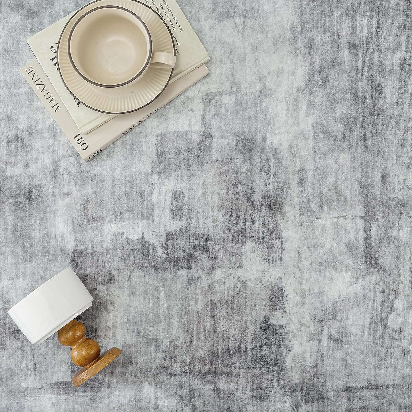 5x7 Washable Area Rug Grey Abstract Modern Living Room Bedroom Throw Rug Non Slip Soft Thin Simple Indoor Floor Carpet for Office Entryway Kitchen Nursery Home Decor