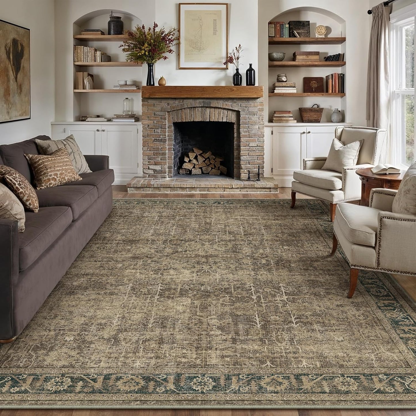 5x7 Washable Area Rug Grey Abstract Modern Living Room Bedroom Throw Rug Non Slip Soft Thin Simple Indoor Floor Carpet for Office Entryway Kitchen Nursery Home Decor