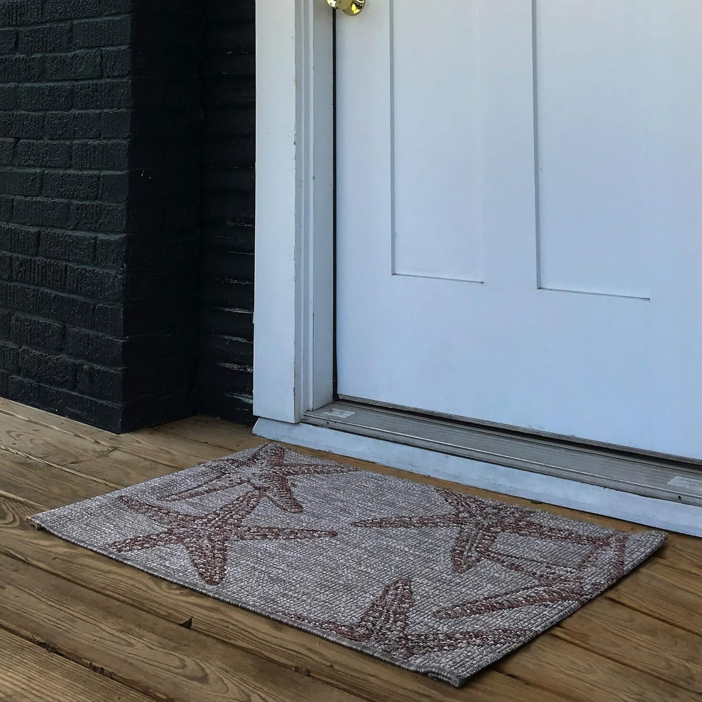 LR Home 5x7 Indoor/Outdoor Area Rug for Home Decor | Coastal Reef Carpet for Living Room, Bedroom, Playroom, Patio, Garden | Modern Farmhouse Rug | Blue/Gray