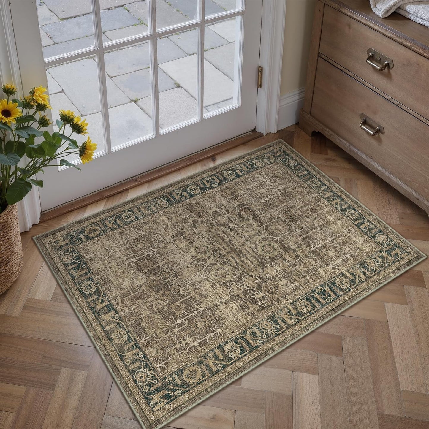 5x7 Washable Area Rug Grey Abstract Modern Living Room Bedroom Throw Rug Non Slip Soft Thin Simple Indoor Floor Carpet for Office Entryway Kitchen Nursery Home Decor