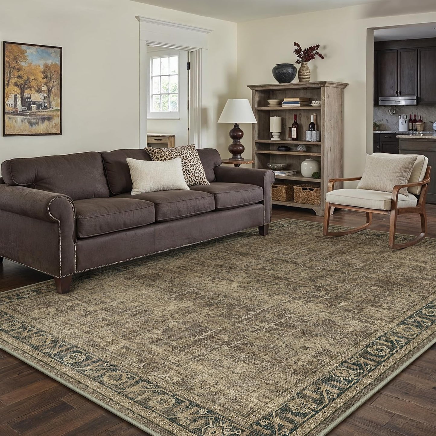 5x7 Washable Area Rug Grey Abstract Modern Living Room Bedroom Throw Rug Non Slip Soft Thin Simple Indoor Floor Carpet for Office Entryway Kitchen Nursery Home Decor