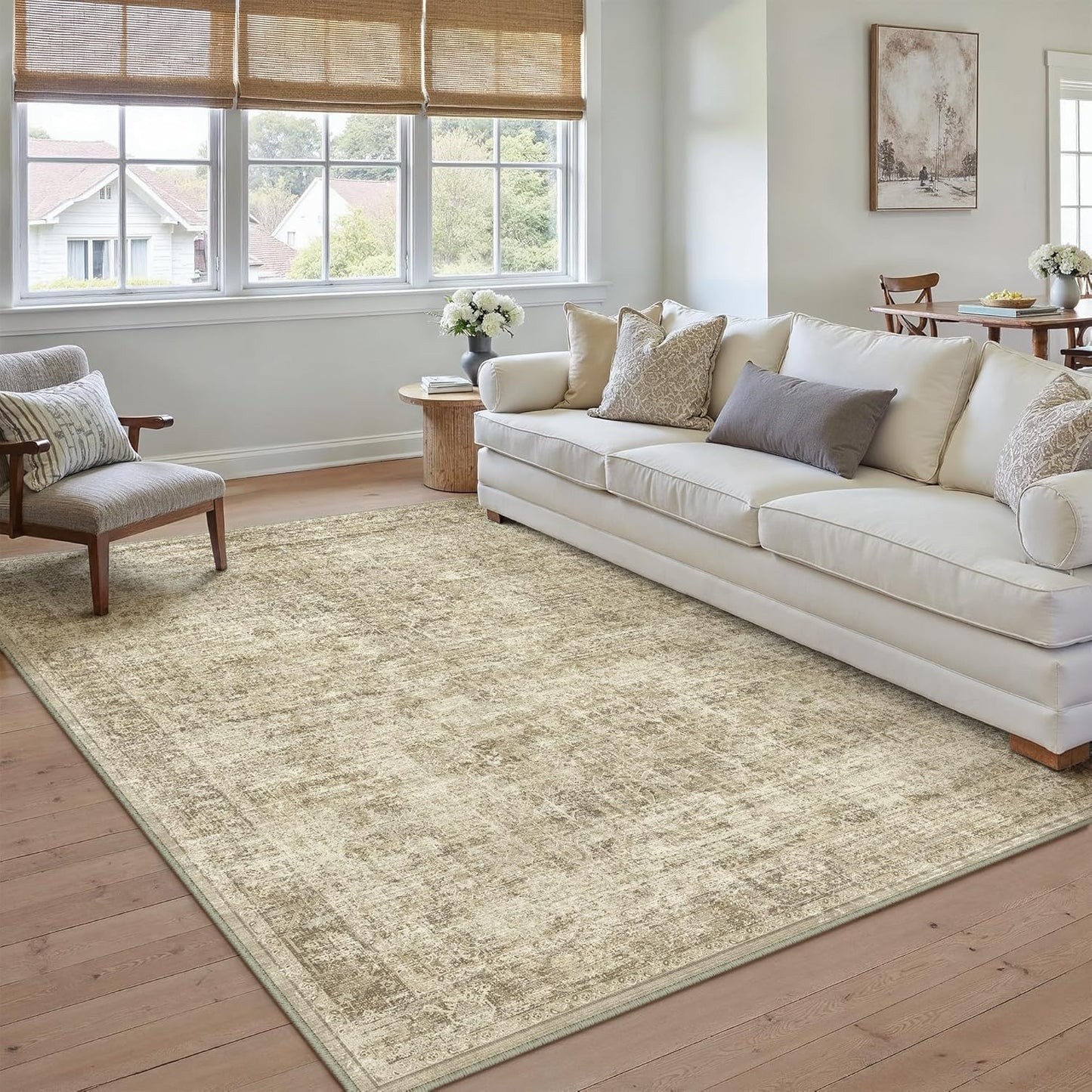 5x7 Washable Area Rug Grey Abstract Modern Living Room Bedroom Throw Rug Non Slip Soft Thin Simple Indoor Floor Carpet for Office Entryway Kitchen Nursery Home Decor