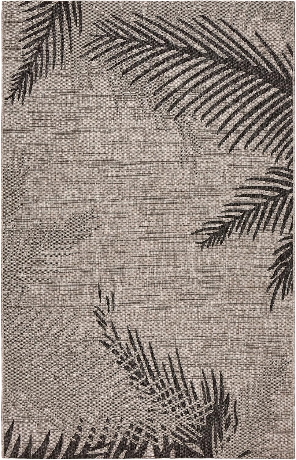 LR Home 5x7 Indoor/Outdoor Area Rug for Home Decor | Coastal Reef Carpet for Living Room, Bedroom, Playroom, Patio, Garden | Modern Farmhouse Rug | Blue/Gray