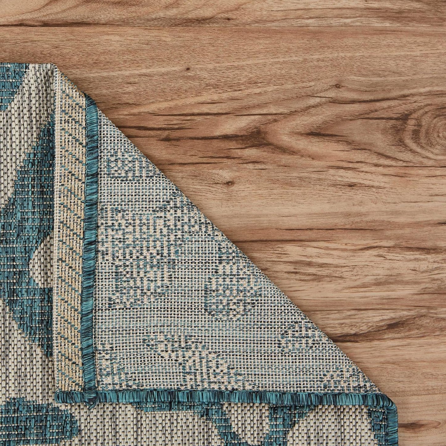 LR Home 5x7 Indoor/Outdoor Area Rug for Home Decor | Coastal Reef Carpet for Living Room, Bedroom, Playroom, Patio, Garden | Modern Farmhouse Rug | Blue/Gray