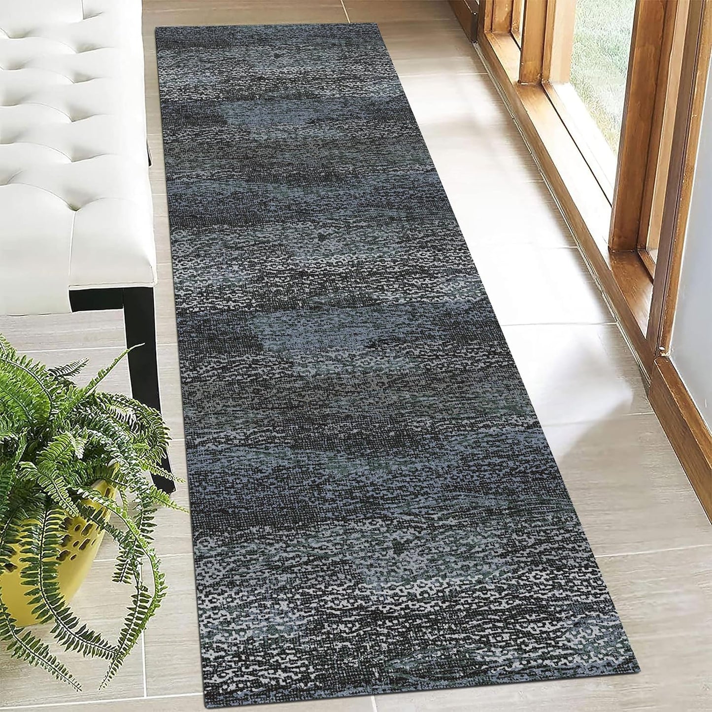 RUGSURE Washable Area Rugs - Perfect for Living Room, Bedroom, Kids Room, Nursery - Stain & Water Resistant Non-Slip, Pet & Child Friendly, Vintage Tribal Area Rugs (Rust, 5' x 7')